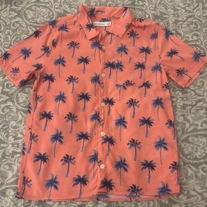 Abercrombie Kids Coral and Navy Palm Shirt